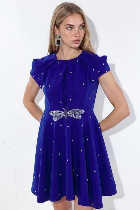 Damen A-Linien Mini Kleid mit Pailletten - Image 5