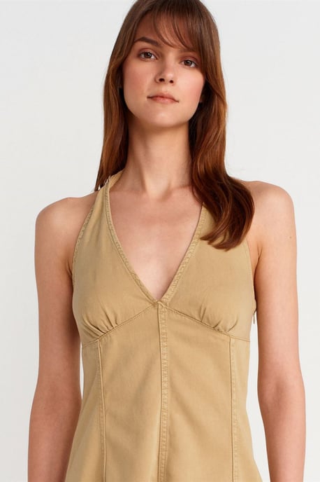Halter Neck A-Linien Mini-Kleid - Image 3