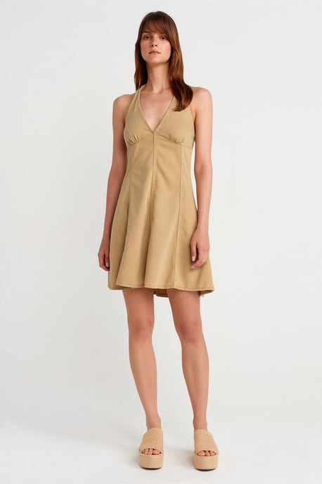 Halter Neck A-Linien Mini-Kleid - Image 4