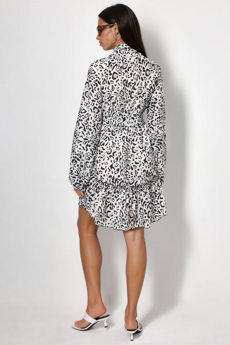 Leopardenmuster Gürtel Mini-Kleid - Image 3