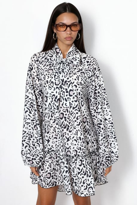 Leopardenmuster Gürtel Mini-Kleid - Image 4