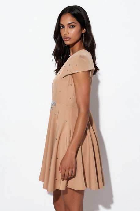 Damen A-Linien Mini-Kleid mit Pailletten - Image 2