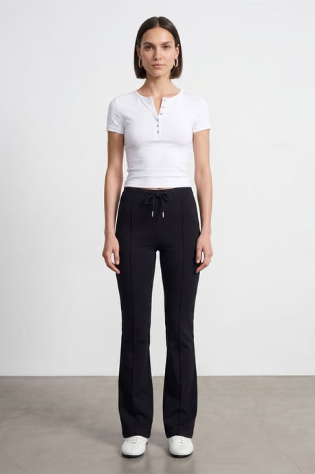 Slim Fit Crop-Jersey-Bluse - Image 1