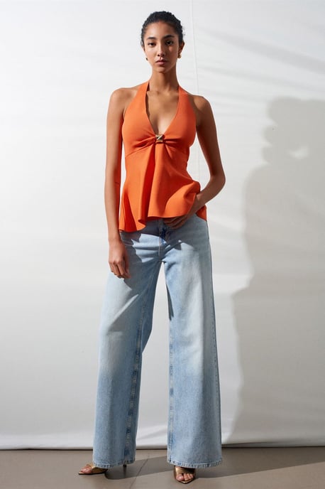 Nahtlose Halter-Peplum-Bluse - Image 1