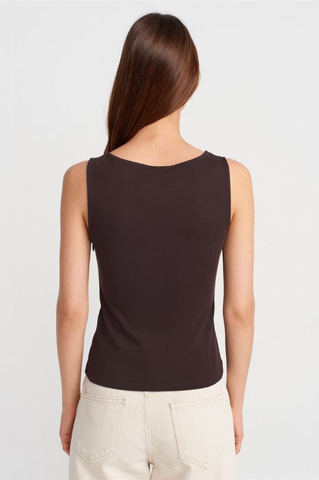 Ärmellose Slim-Fit-Jersey-Bluse mit Reißverschluss - Image 2
