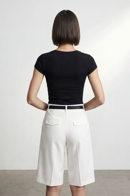Slim Fit V-Ausschnitt Jerseybluse - Image 2