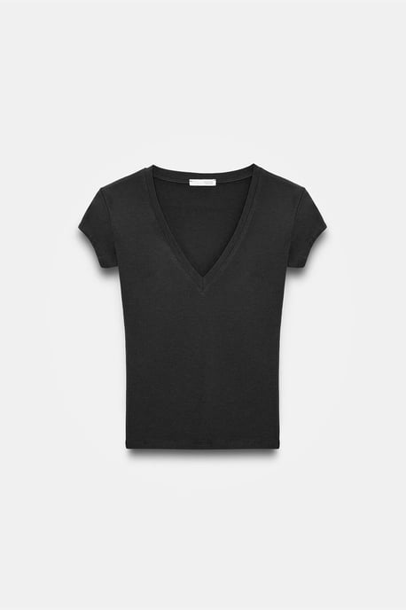 Slim Fit V-Ausschnitt Jerseybluse - Image 5