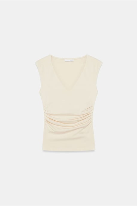 Ärmellose V-Ausschnitt Slim-Fit-Bluse - Image 5