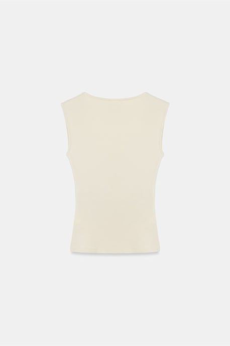 Ärmellose V-Ausschnitt Slim-Fit-Bluse - Image 6
