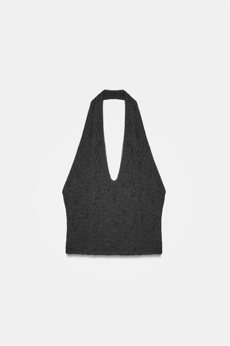 Damen Spitze Neckholder Crop Bluse - Image 5