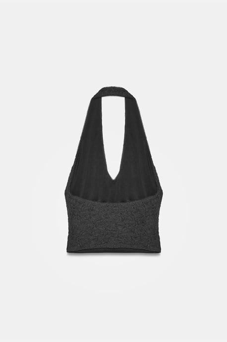 Damen Spitze Neckholder Crop Bluse - Image 6