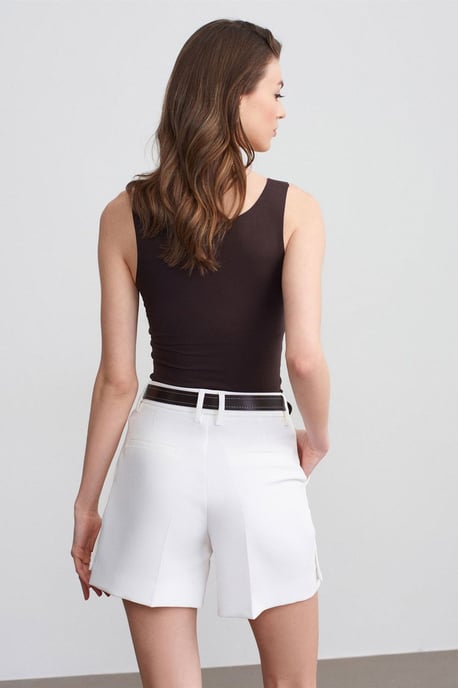 Taillierte ärmellose Baumwollmischung Cami-Bluse - Image 2