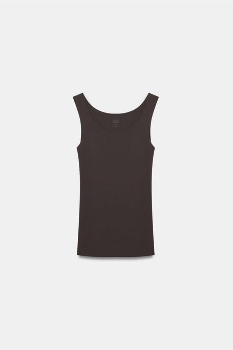 Taillierte ärmellose Baumwollmischung Cami-Bluse - Image 5