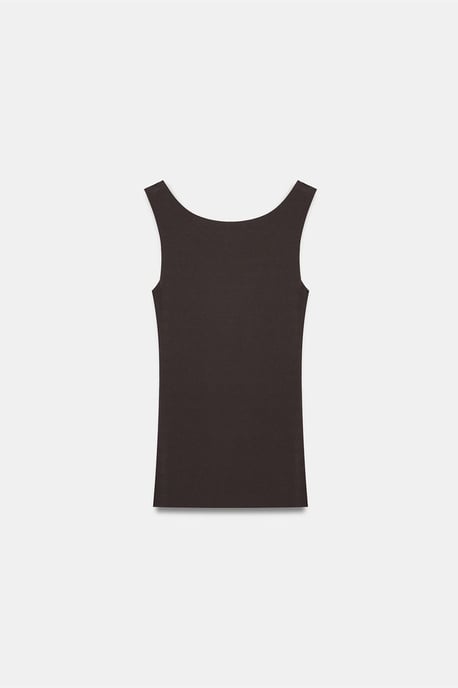 Taillierte ärmellose Baumwollmischung Cami-Bluse - Image 6