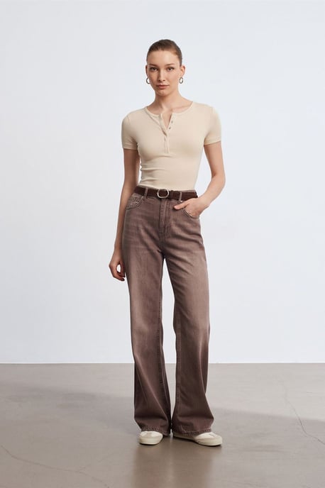Slim Fit Crop-Jersey-Bluse - Image 4