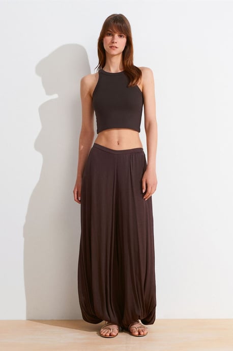 Rippstrick Baumwollmischung Ärmelloses Crop Top - Image 5