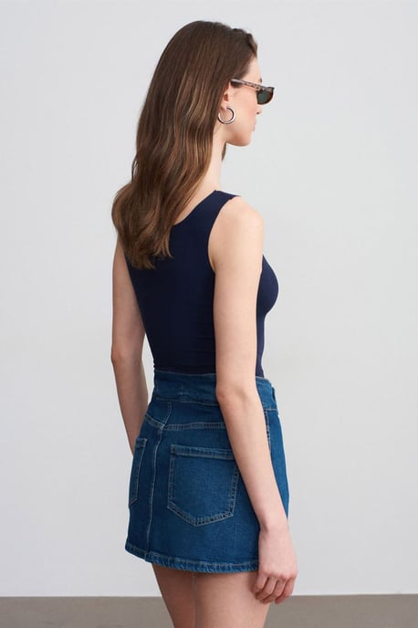 Taillierte ärmellose Baumwollmischung Cami-Bluse - Image 2