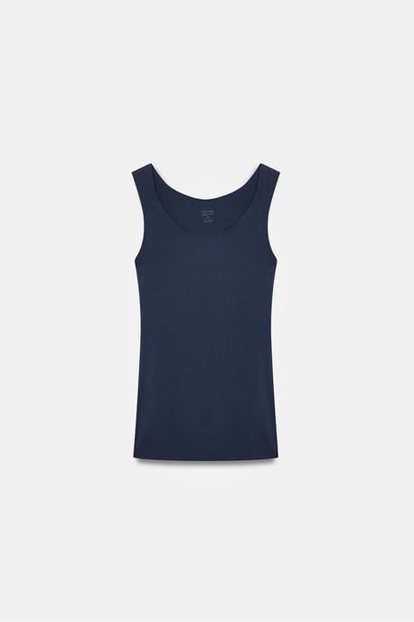 Taillierte ärmellose Baumwollmischung Cami-Bluse - Image 5
