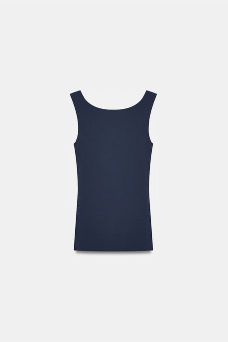 Taillierte ärmellose Baumwollmischung Cami-Bluse - Image 6
