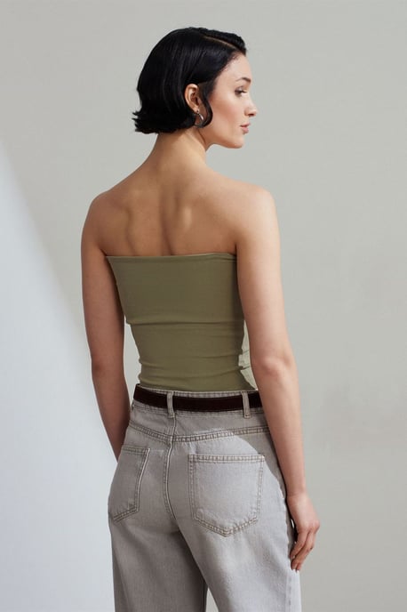 Trägerlose Bodycon Bandeau-Bluse - Image 2