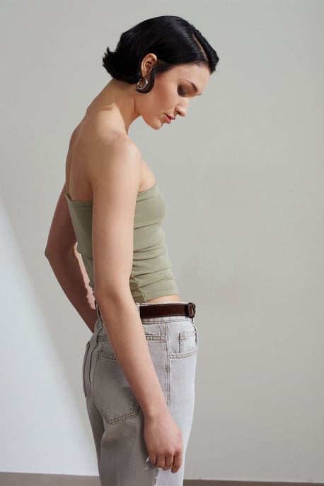 Trägerlose Bodycon Bandeau-Bluse - Image 3