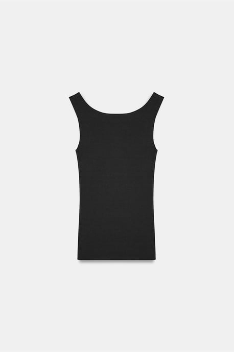 Taillierte ärmellose Baumwollmischung Cami-Bluse - Image 6