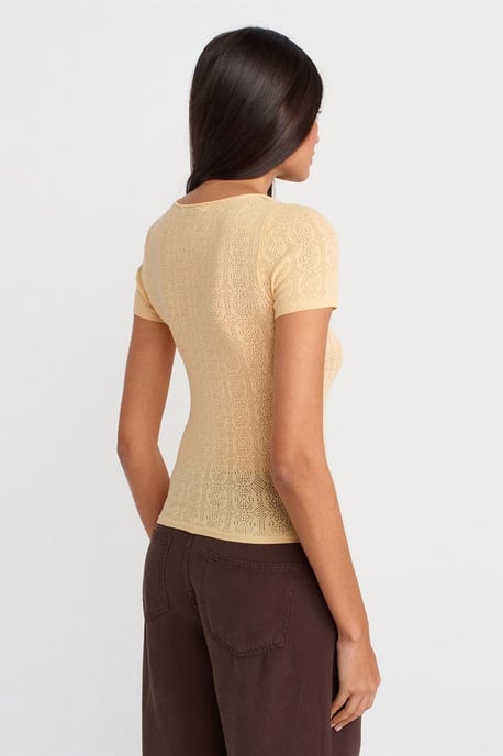 Schlanke Passform Rippstrick-Bluse mit Struktur - Image 2