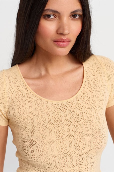 Schlanke Passform Rippstrick-Bluse mit Struktur - Image 3