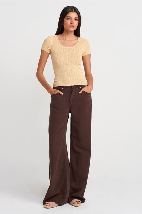 Schlanke Passform Rippstrick-Bluse mit Struktur - Image 4