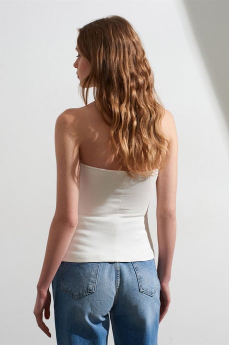 Trägerlose Slim-Fit Bandeau-Bluse - Image 2