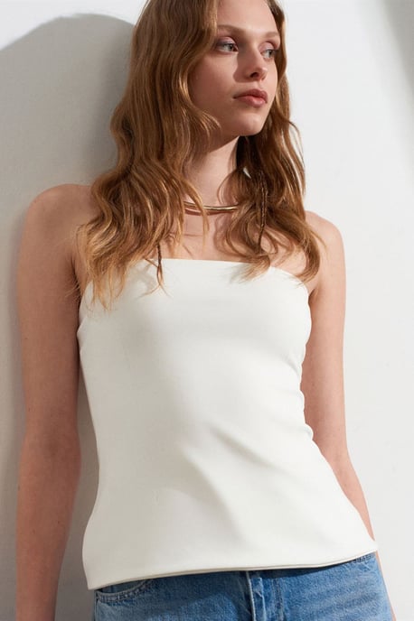 Trägerlose Slim-Fit Bandeau-Bluse - Image 3