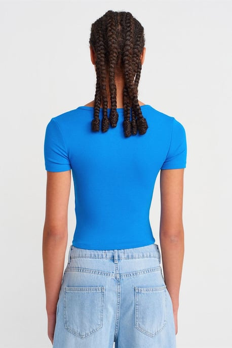 Slim Fit Crop-Jersey-Bluse - Image 2