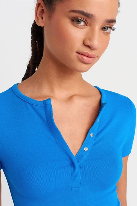 Slim Fit Crop-Jersey-Bluse - Image 3