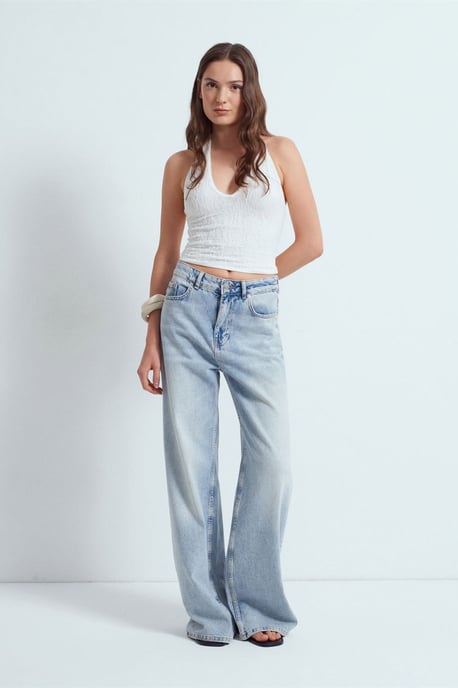 Damen Spitze Neckholder Crop Bluse - Image 4