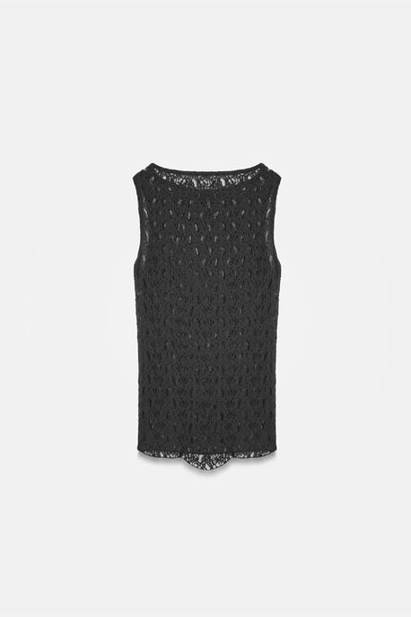 Taillierte Spitzen-Ärmellose Bluse - Image 6