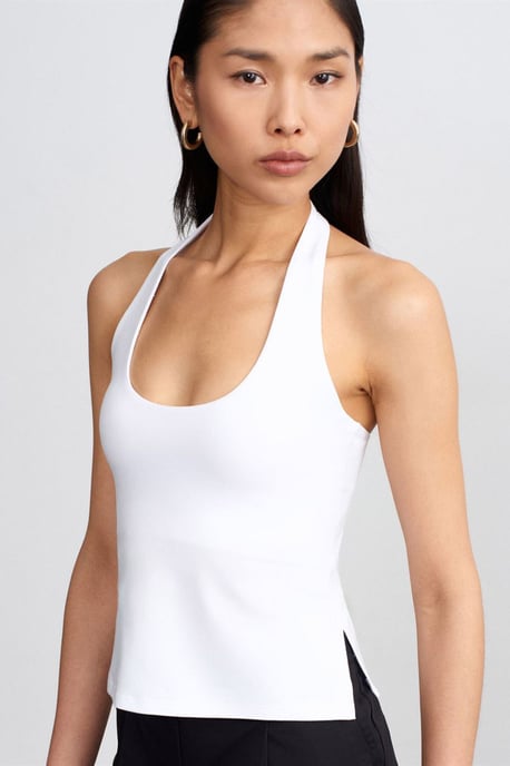 Halter-Cut-Out Slim Fit Bluse - Image 1