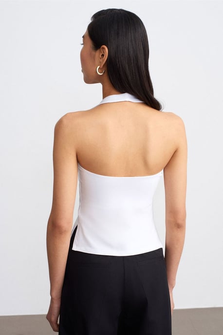 Halter-Cut-Out Slim Fit Bluse - Image 2