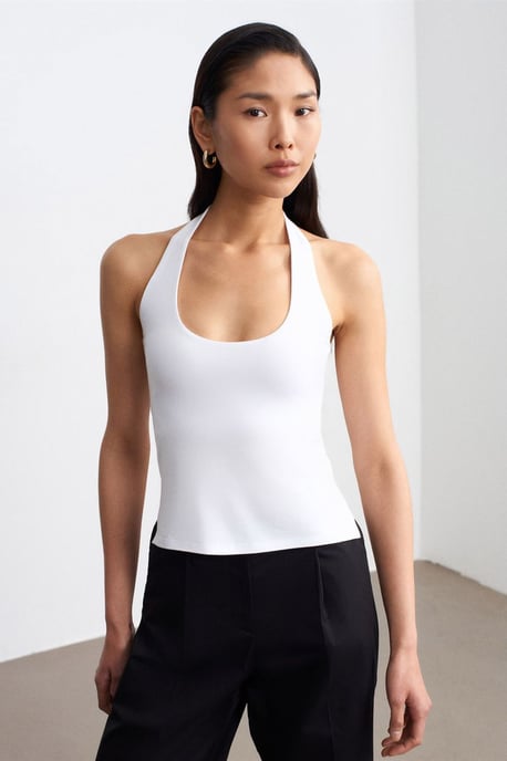 Halter-Cut-Out Slim Fit Bluse - Image 3