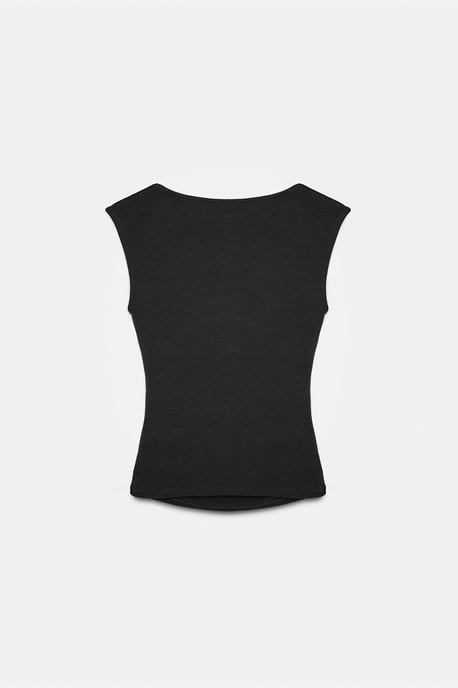 Ärmellose V-Ausschnitt Slim-Fit-Bluse - Image 6