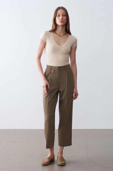 Slim Fit V-Ausschnitt Jerseybluse - Image 4