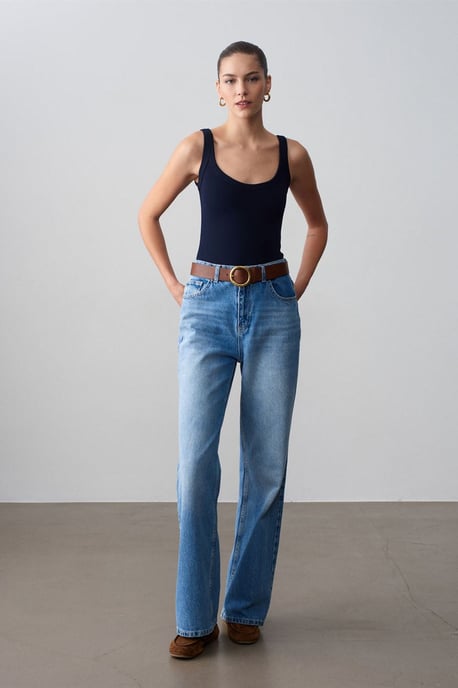 Ärmelloser gerippter Baumwollmischung Body - Image 4