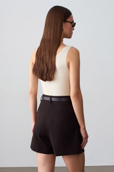 Taillierte ärmellose Baumwollmischung Cami-Bluse - Image 2