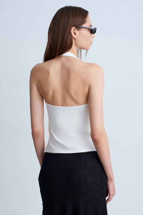 Halter-Cut-Out Slim Fit Bluse - Image 2