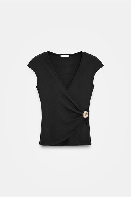 Damen Slim Fit Wickelbluse - Image 5
