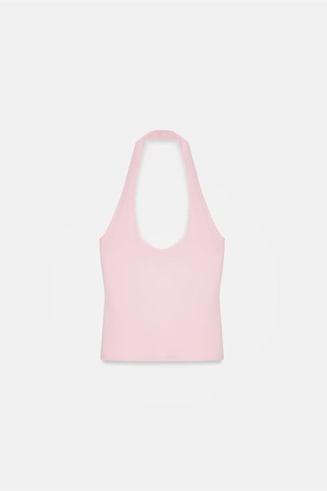 Halterneck Cut-Out Slim Fit Bluse - Image 5