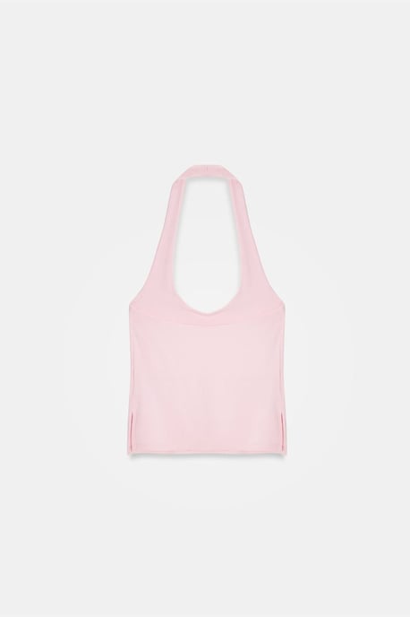 Halterneck Cut-Out Slim Fit Bluse - Image 6