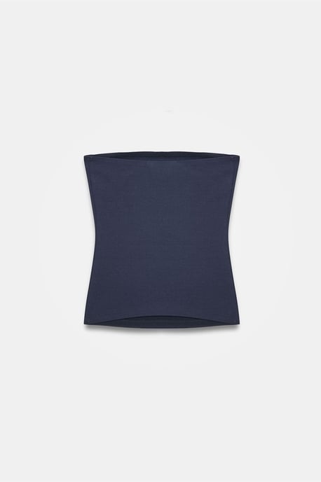 Trägerlose Slim-Fit-Jersey-Bluse - Image 5
