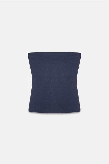 Trägerlose Slim-Fit-Jersey-Bluse - Image 6