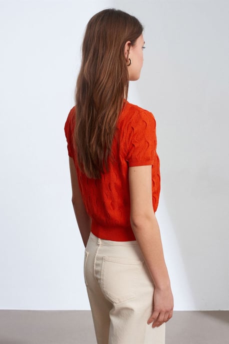 Strukturierte Ripp-Crop-Bluse - Image 2