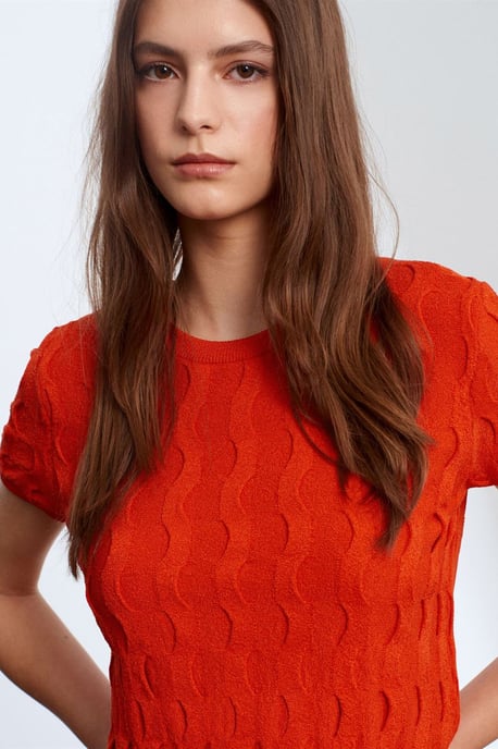Strukturierte Ripp-Crop-Bluse - Image 3